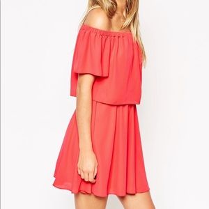 asos off the shoulder dress with short sleeves